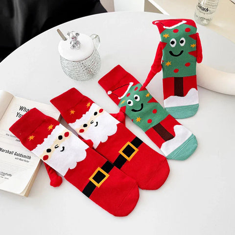Paar Socken Weihnachtsmann / Weihnachtsbaum