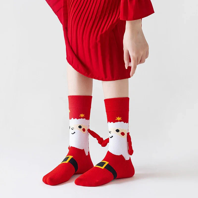 Paar Socken Weihnachtsmann / Weihnachtsbaum