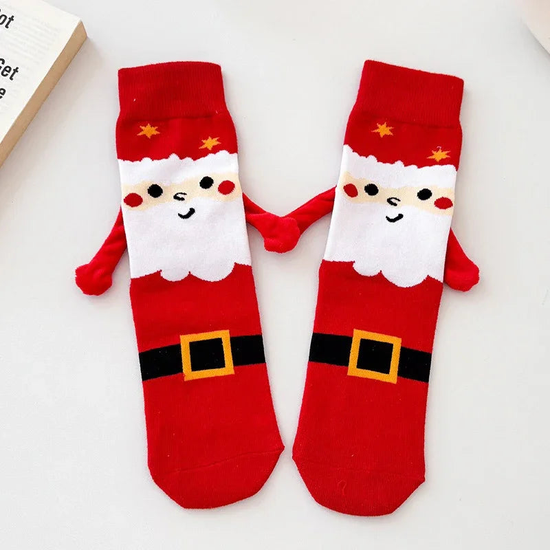Paar Socken Weihnachtsmann / Weihnachtsbaum