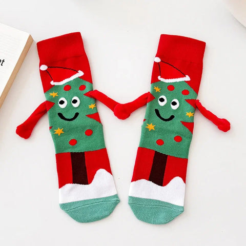Paar Socken Weihnachtsmann / Weihnachtsbaum
