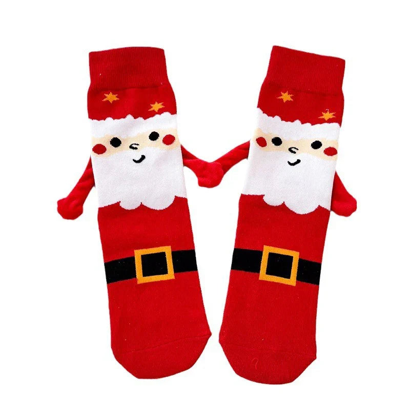 Paar Socken Weihnachtsmann / Weihnachtsbaum