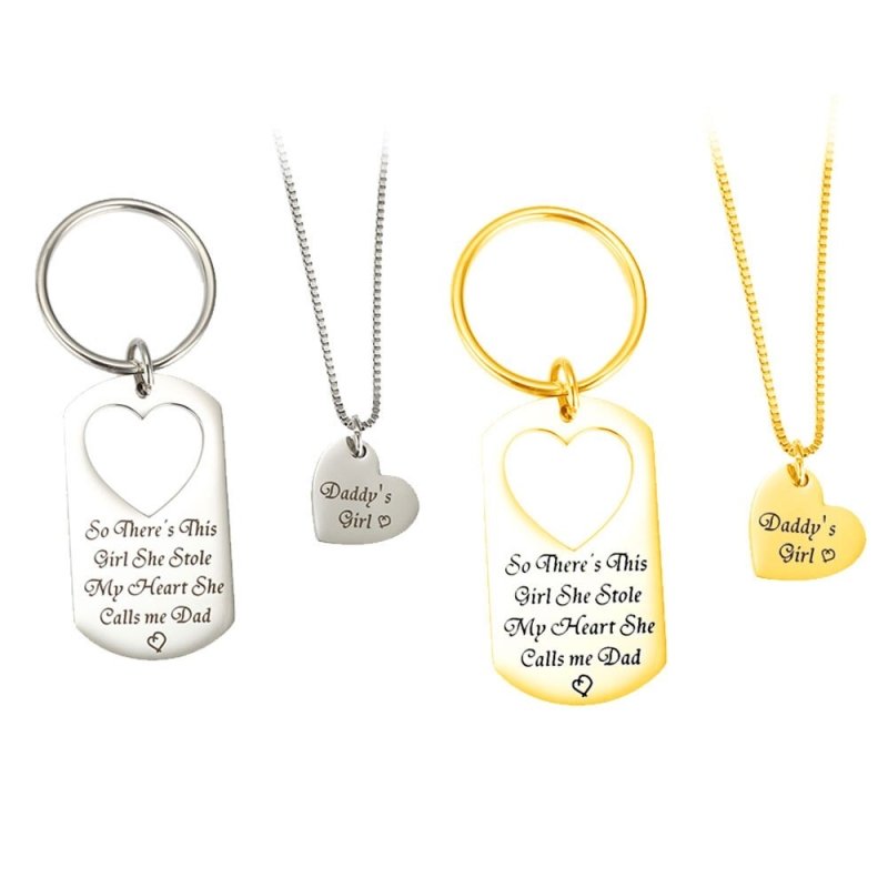 Schlüsselanhänger Familie Halskette Vater und Tochter