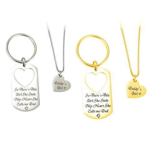 Schlüsselanhänger Familie Halskette Vater und Tochter
