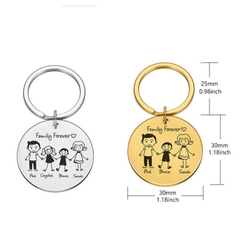Schlüsselanhänger Familie personalisiert