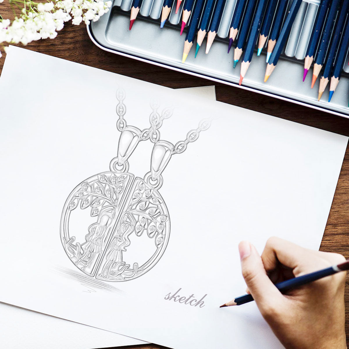 Schwestern Kette Baum des Lebens