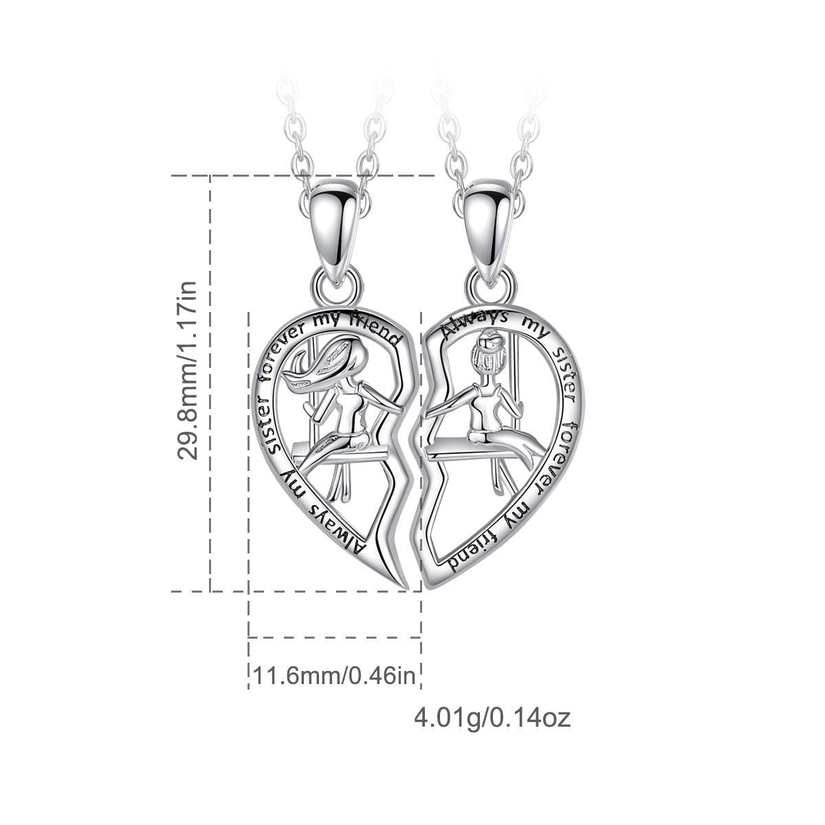 Schwestern-Kette, für immer meine Freundin (2 Teile)