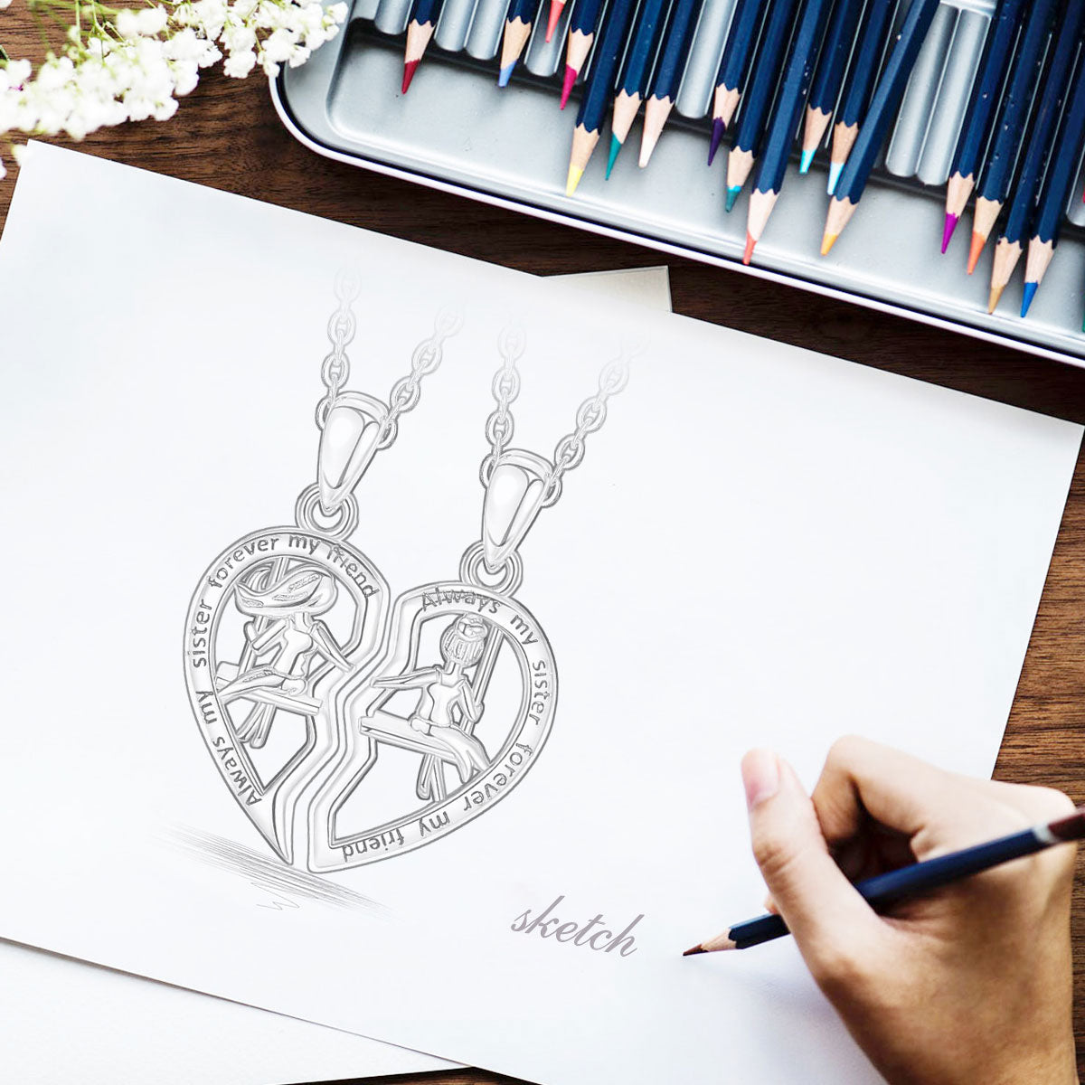 Schwestern-Kette, für immer meine Freundin (2 Teile)