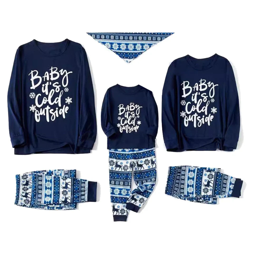Weihnachts- Schlafanzug- Familie Blau Baby Kinder Männer Frauen