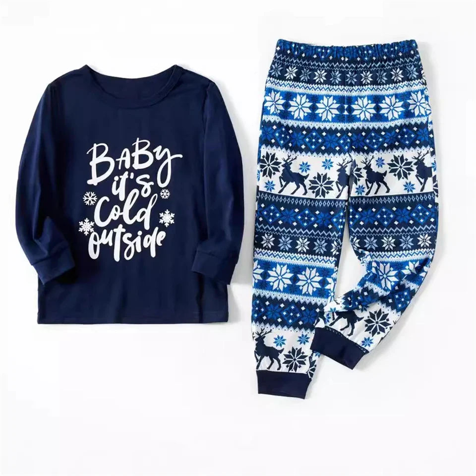 Weihnachts- Schlafanzug- Familie Blau Baby Kinder Männer Frauen