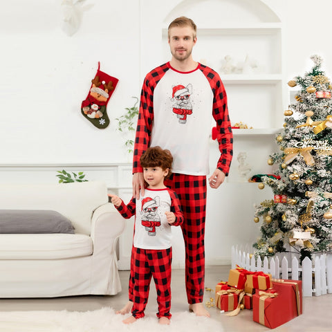 Weihnachts- Schlafanzug-Familie Bulldog