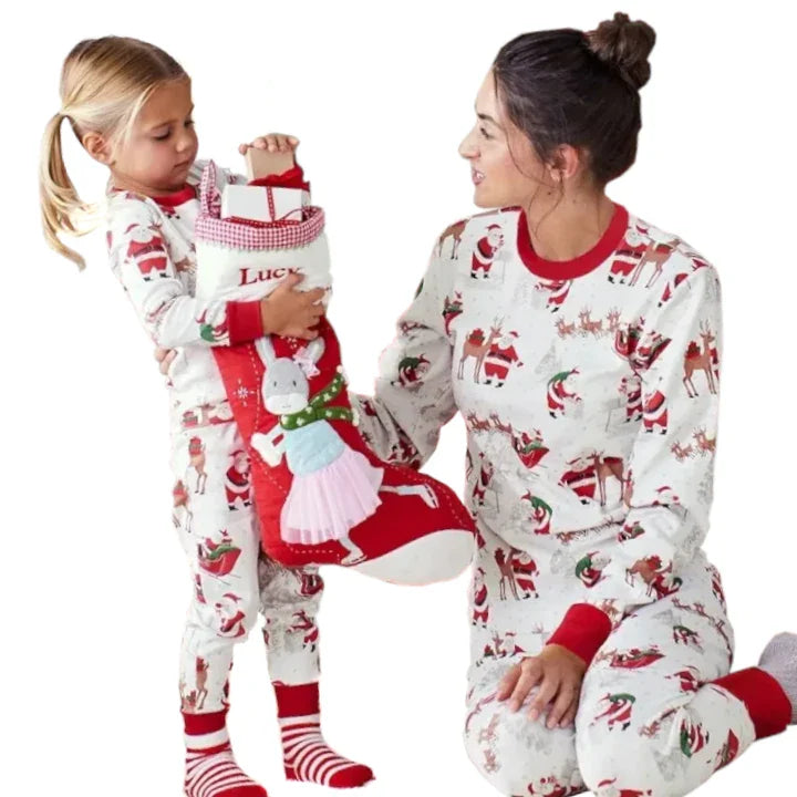 Weihnachts- Schlafanzug- Familie Mutter Tochter / Vater Sohn