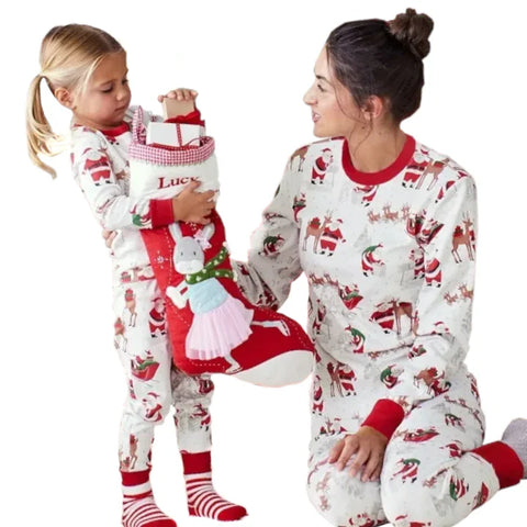 Weihnachts- Schlafanzug- Familie Mutter Tochter / Vater Sohn